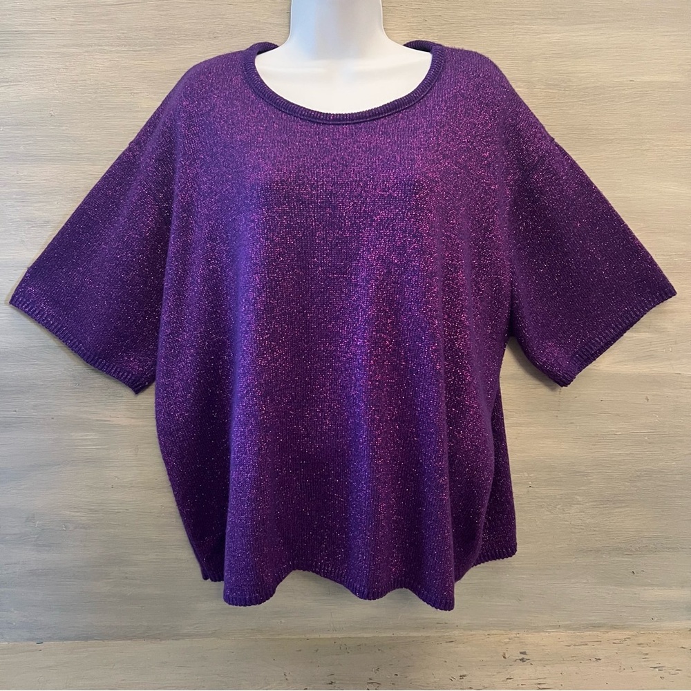 Vintage Steven Edwards Purple Shimmer Knit Sweater Size 3X Good‎ Condition